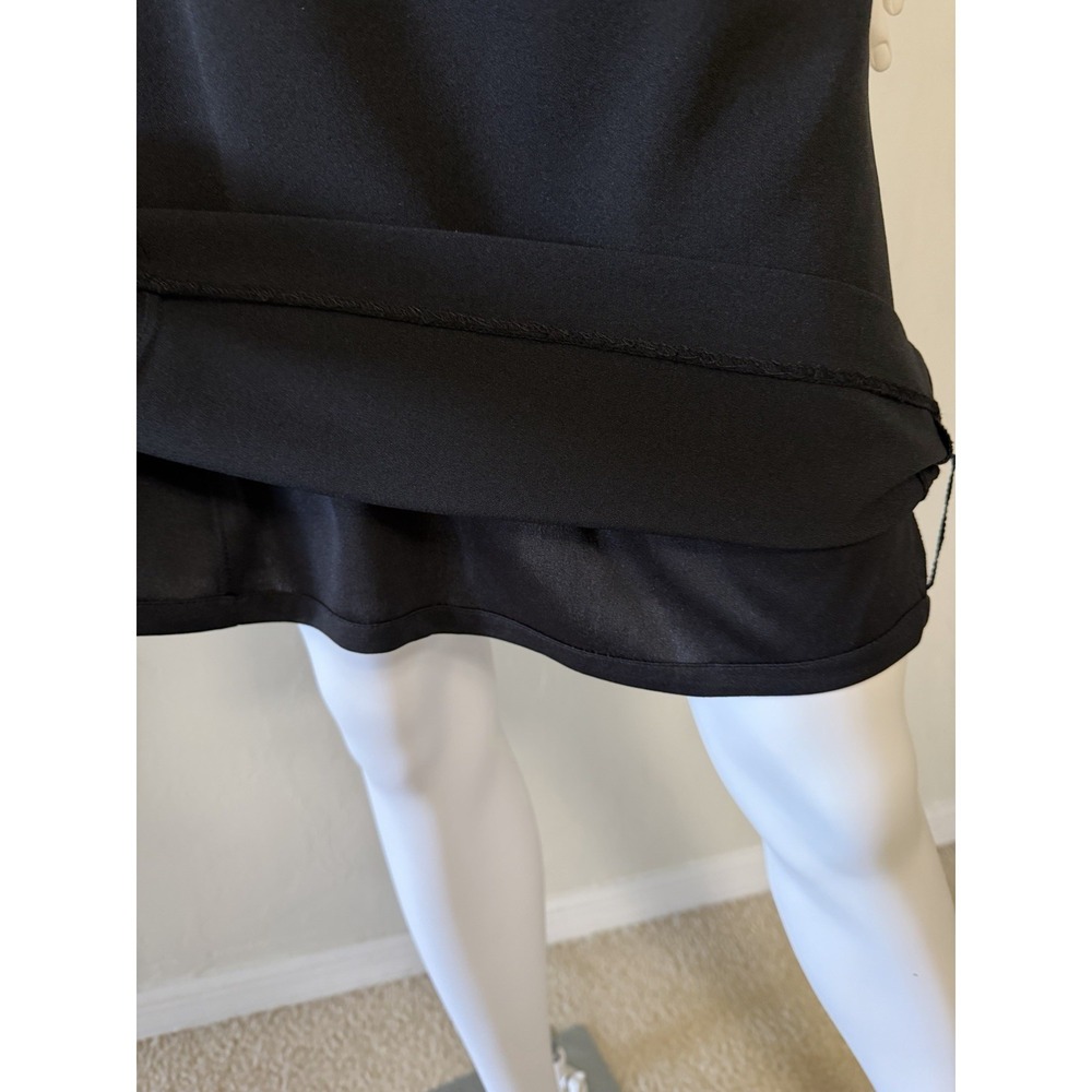 Tahari Arthur S. Levine Sheath Dress Asymmetrical Neck Pleated Black Size 8 - Picture 12 of 16